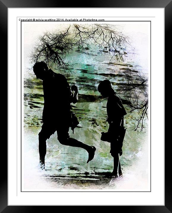  Following in fathers footsteps Framed Mounted Print by sylvia scotting