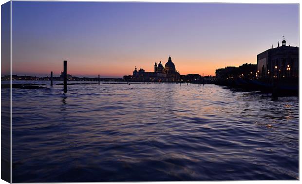 Venice at Sunset Grand Canal with San Giorgio  Canvas Print by Jonathan Evans