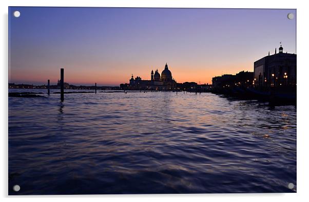 Venice at Sunset Grand Canal with San Giorgio  Acrylic by Jonathan Evans