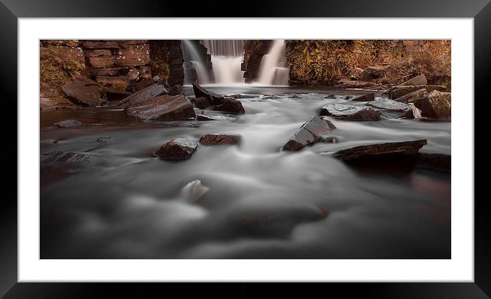  Penllergaer waterfall Swansea Framed Mounted Print by Leighton Collins
