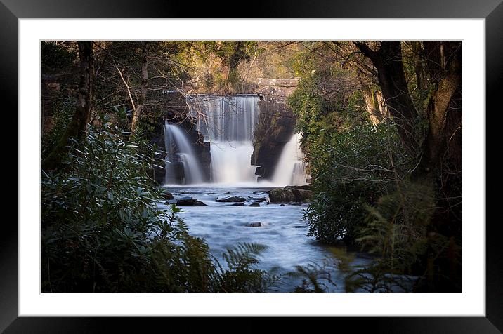  Penllergaer waterfall Swansea Framed Mounted Print by Leighton Collins