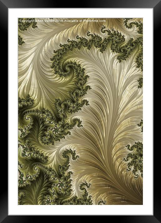 Sage Leaf - A Fractal Abstract Framed Mounted Print by Ann Garrett