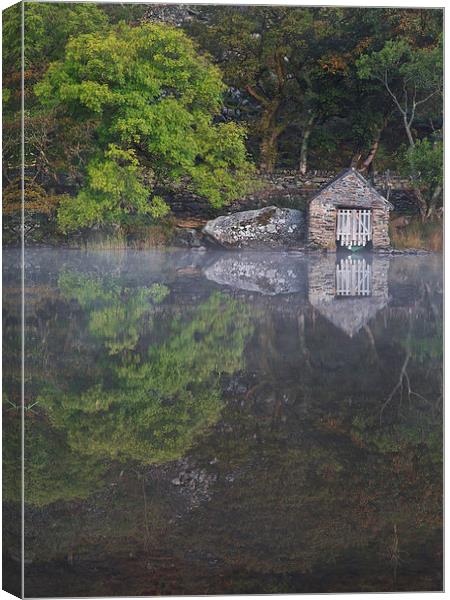  Llyn Nantlle boathouse Canvas Print by Rory Trappe