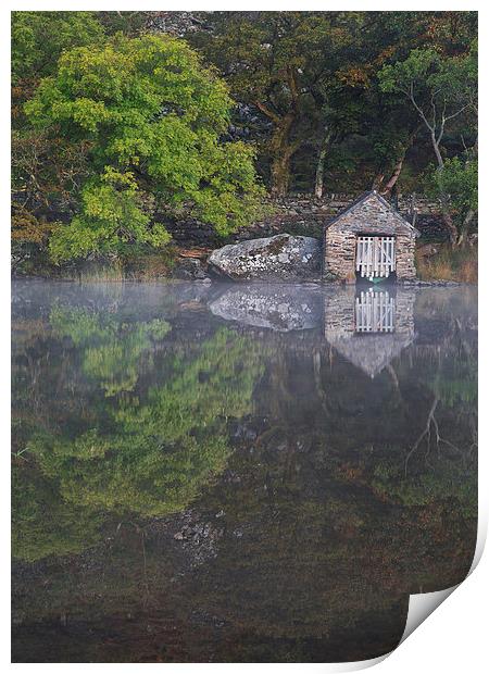  Llyn Nantlle boathouse Print by Rory Trappe