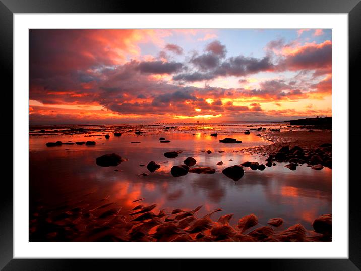  Sunset on fire Framed Mounted Print by Ross Lawford