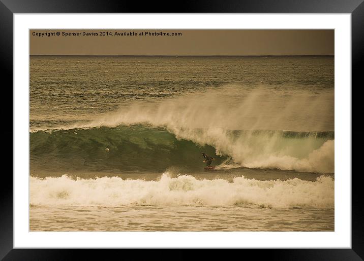  surfing Irish waves Framed Mounted Print by Spenser Davies