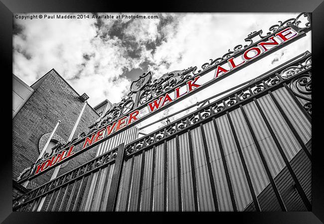 Anfield - The Shankly Gates Framed Print by Paul Madden