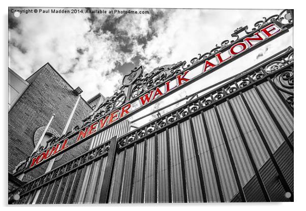 Anfield - The Shankly Gates Acrylic by Paul Madden