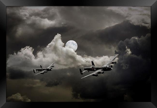 Supermoon Lancasters Framed Print by Gary Eason