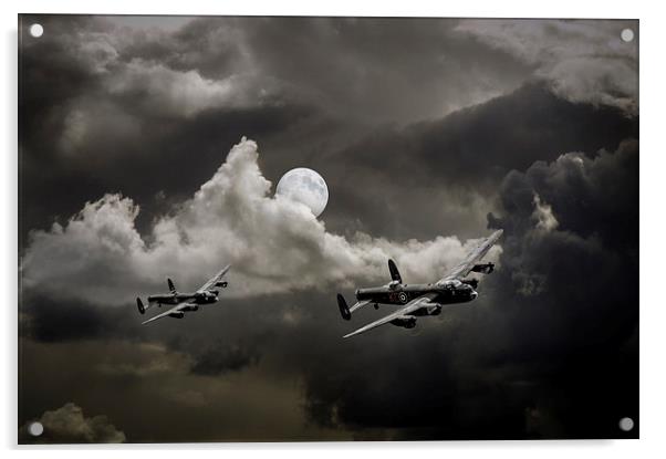Supermoon Lancasters Acrylic by Gary Eason