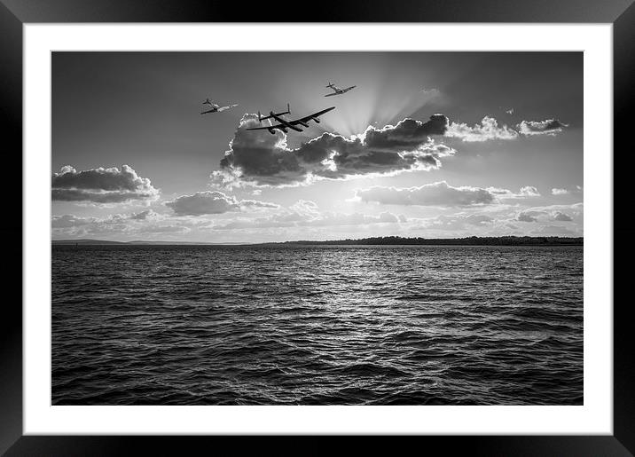 Into the sunset black and white version Framed Mounted Print by Gary Eason