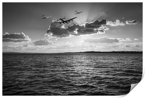 Into the sunset black and white version Print by Gary Eason
