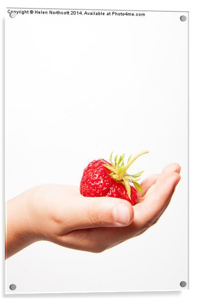 A Strawberry in the Hand Acrylic by Helen Northcott