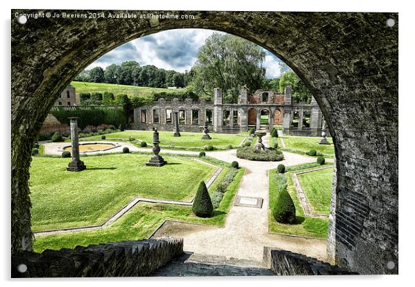 abbey garden Acrylic by Jo Beerens