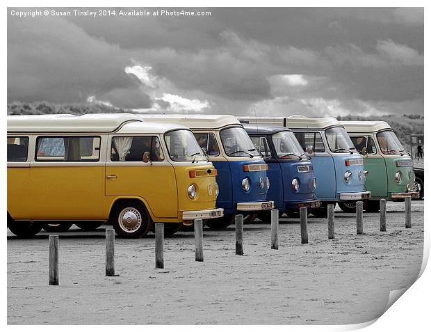 Camper vans Print by Susan Tinsley