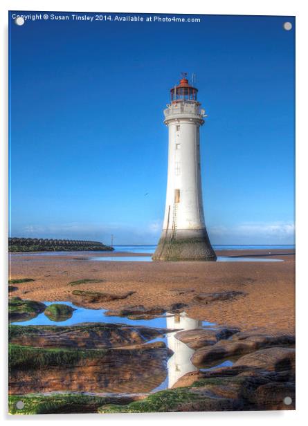 New Brighton lighthouse Acrylic by Susan Tinsley