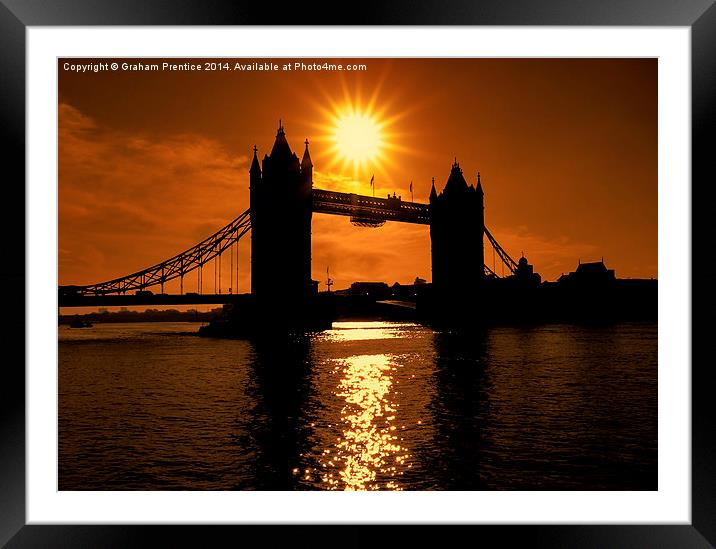 Sunrise Over Tower Bridge Framed Mounted Print by Graham Prentice