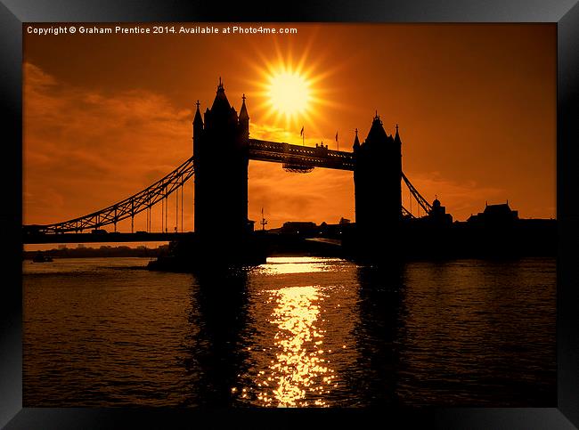 Sunrise Over Tower Bridge Framed Print by Graham Prentice