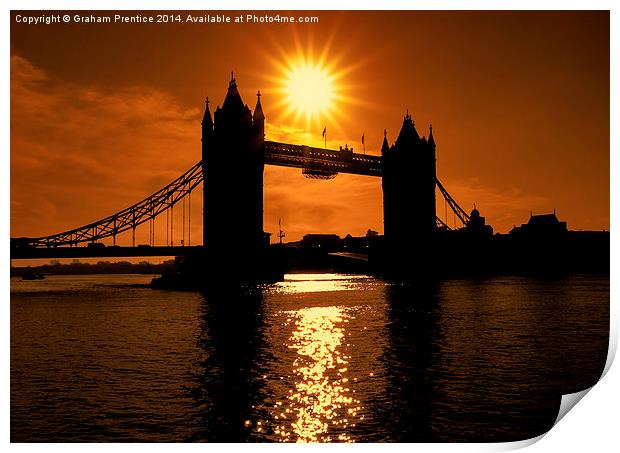 Sunrise Over Tower Bridge Print by Graham Prentice