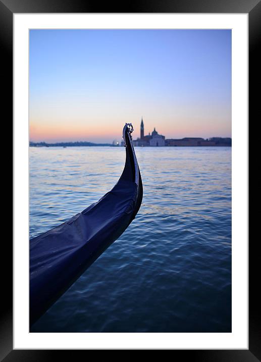 Venice, Italy and Gondola  Framed Mounted Print by Jonathan Evans