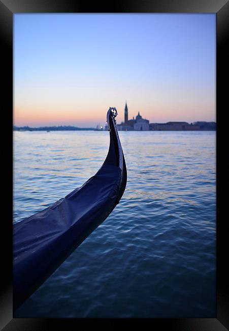 Venice, Italy and Gondola  Framed Print by Jonathan Evans