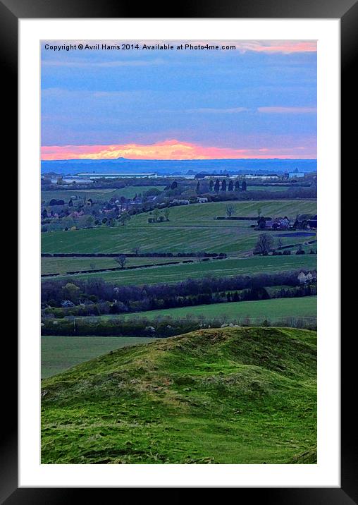 View from Burton Dassett Hills Framed Mounted Print by Avril Harris