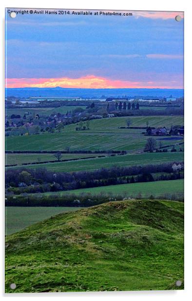 View from Burton Dassett Hills Acrylic by Avril Harris