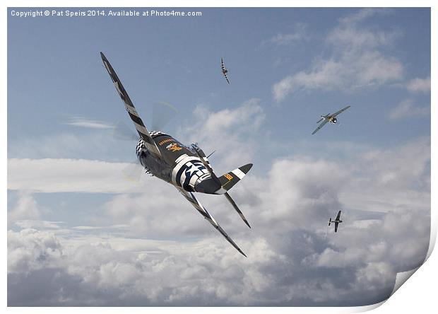 P47- FW190 - Carousel  Print by Pat Speirs