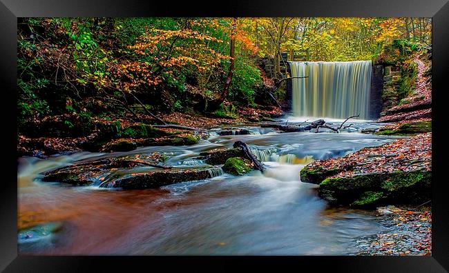 Waterfall at Nant Mill. Framed Print by Adrian McCabe