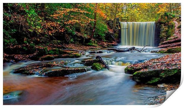 Waterfall at Nant Mill. Print by Adrian McCabe