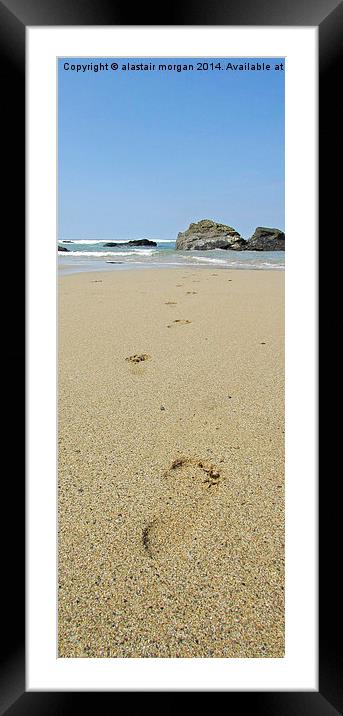  Footprints in the sand. Framed Mounted Print by alastair morgan