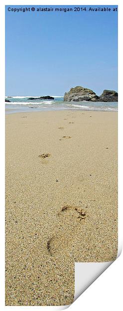  Footprints in the sand. Print by alastair morgan