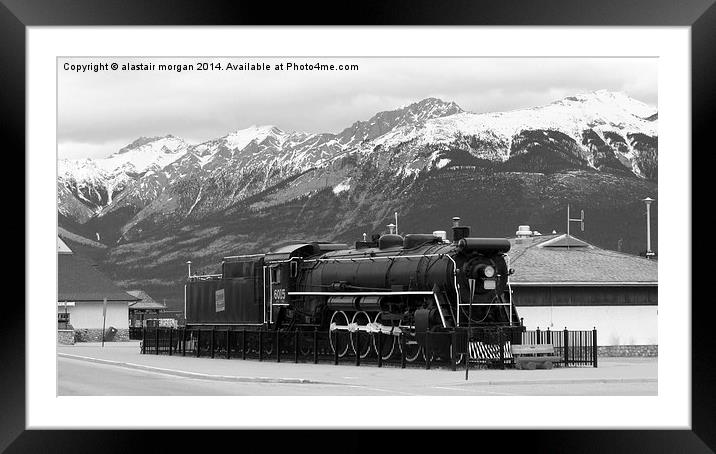 Canadian Train at Jasper Framed Mounted Print by alastair morgan