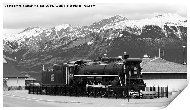 Canadian Train at Jasper Print by alastair morgan