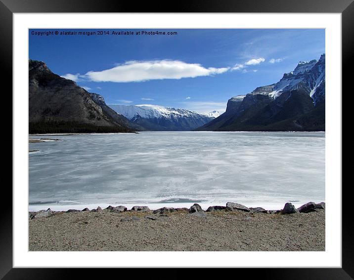  Frozen Lake Minnewanka, Canada. Framed Mounted Print by alastair morgan