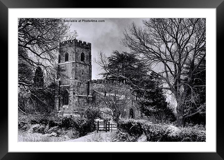  St Botolph's Church, Rugby Black and White Framed Mounted Print by Avril Harris