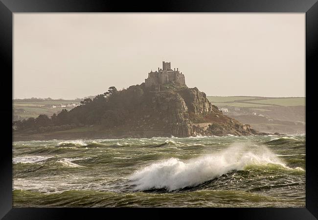  stormy sea at the mount Framed Print by keith sutton