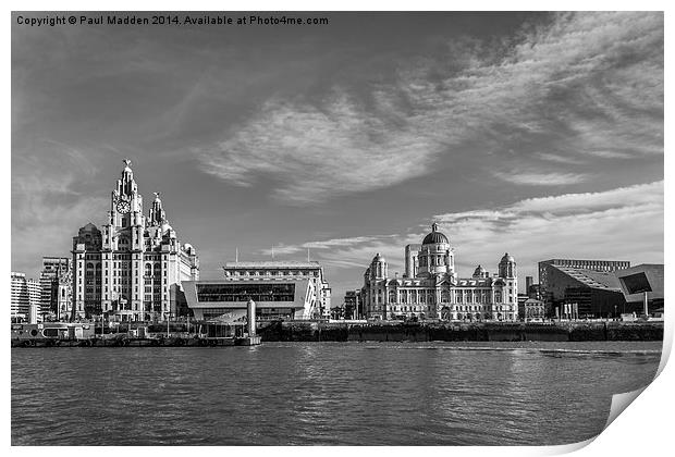 Liverpool waterfront Print by Paul Madden