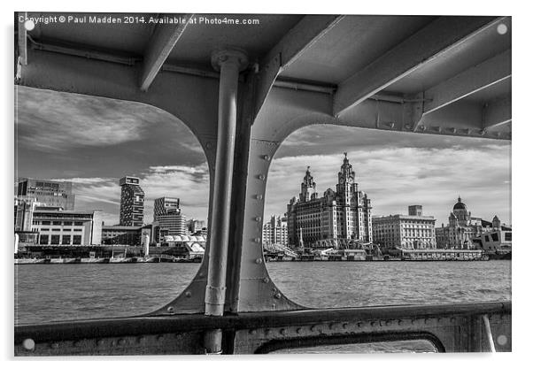 Liverpool waterfront from the Mersey Ferry Acrylic by Paul Madden