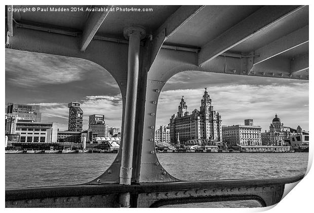 Liverpool waterfront from the Mersey Ferry Print by Paul Madden