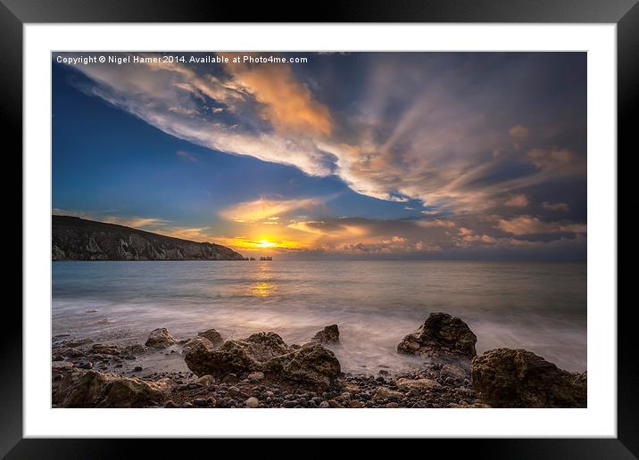 Sunset Over Alum Bay Framed Mounted Print by Wight Landscapes