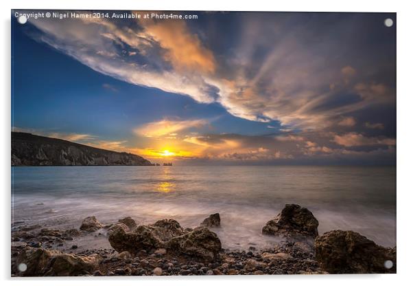 Sunset Over Alum Bay Acrylic by Wight Landscapes