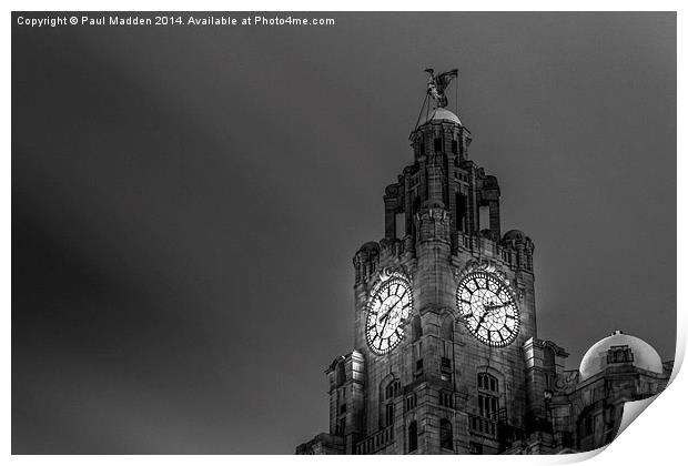 Top of the Liver Building tower Print by Paul Madden