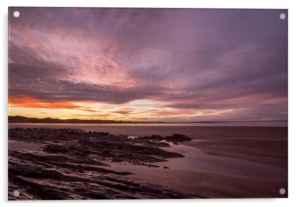  Sunrise at Saunton Sands Acrylic by Dave Wilkinson North Devon Ph