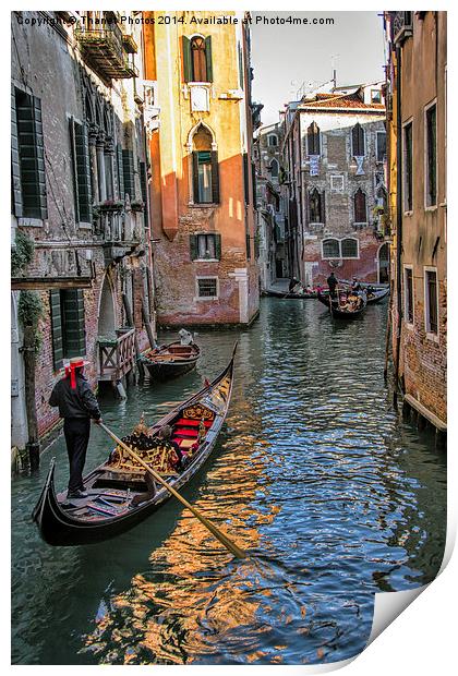  Gondola  Print by Thanet Photos