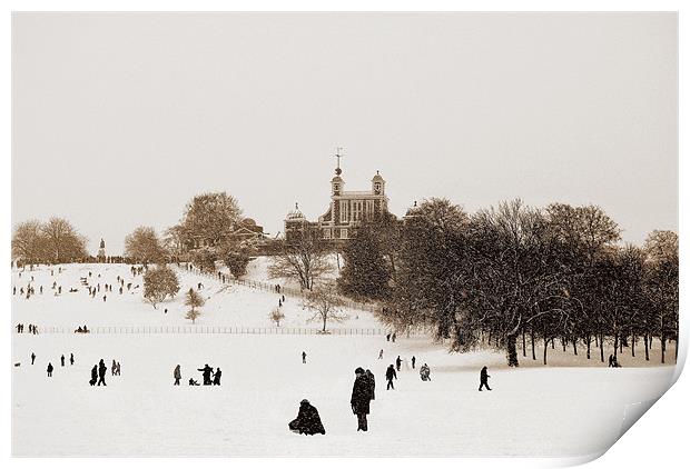 Greenwich Observatory in Sepia Print by Karen Martin
