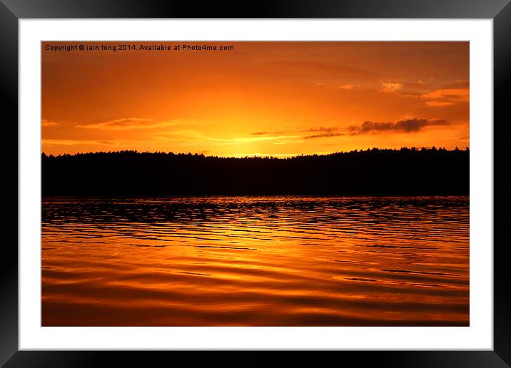  Walden Pond sunset. Framed Mounted Print by Iain Tong