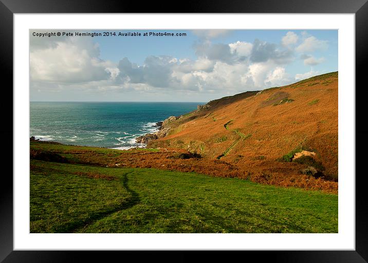  Porthmeor cove in North Cornwall Framed Mounted Print by Pete Hemington