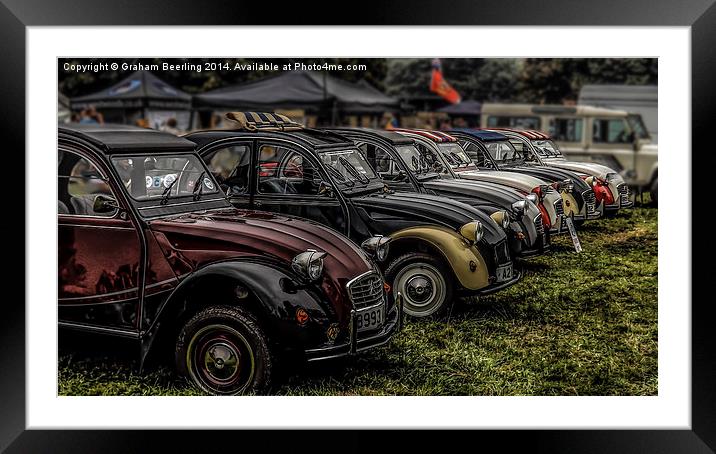  2CV LineUp Framed Mounted Print by Graham Beerling