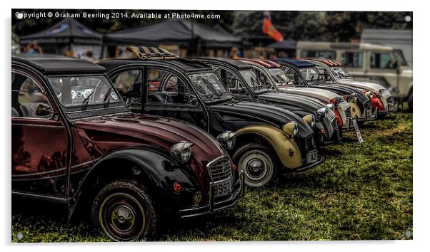  2CV LineUp Acrylic by Graham Beerling